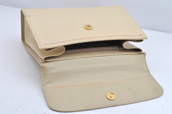 Authentic Burberrys Leather 2Way Shoulder Hand Bag Purse Cream White 1996K