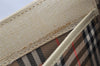 Authentic Burberrys Leather 2Way Shoulder Hand Bag Purse Cream White 1996K