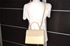 Authentic Burberrys Leather 2Way Shoulder Hand Bag Purse Cream White 1996K