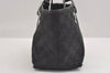 Authentic GUCCI Eclipse Hand Tote Bag Purse GG Canvas Leather 120844 Black 1997J
