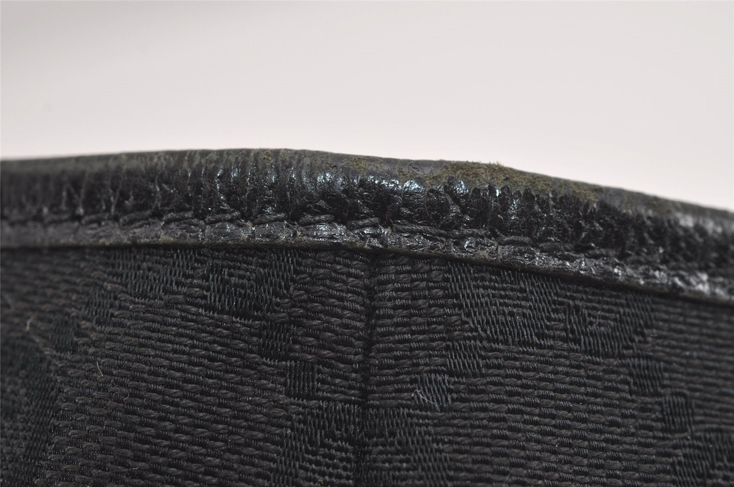 Authentic GUCCI Eclipse Hand Tote Bag Purse GG Canvas Leather 120844 Black 1997J