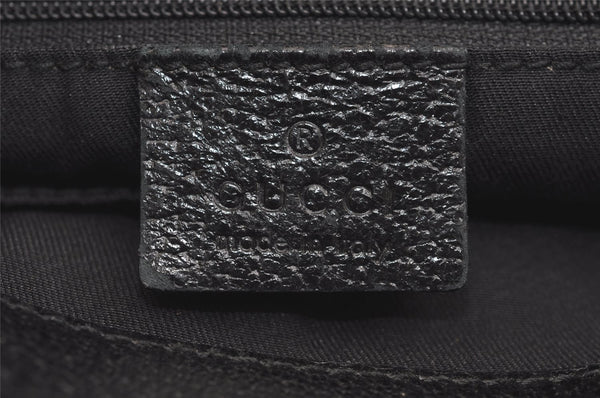 Authentic GUCCI Eclipse Hand Tote Bag Purse GG Canvas Leather 120844 Black 1997J