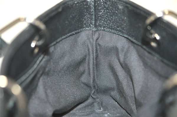 Authentic GUCCI Eclipse Hand Tote Bag Purse GG Canvas Leather 120844 Black 1997J