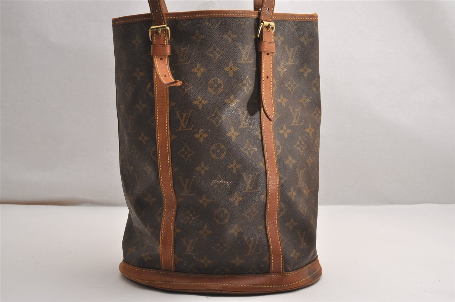 Authentic Louis Vuitton Monogram Bucket GM Shoulder Tote Bag M42236 Junk 1999J