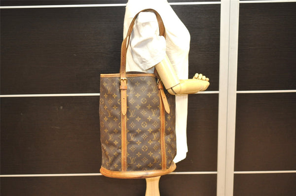 Authentic Louis Vuitton Monogram Bucket GM Shoulder Tote Bag M42236 Junk 1999J