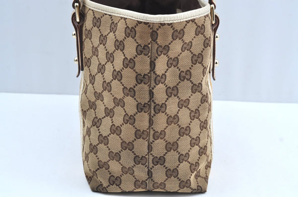Authentic GUCCI Sherry Line Tote Bag GG Canvas Leather 137396 Brown 2000H