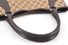 Authentic GUCCI Vintage Shoulder Tote Bag GG Canvas Leather 113015 Brown 2001K
