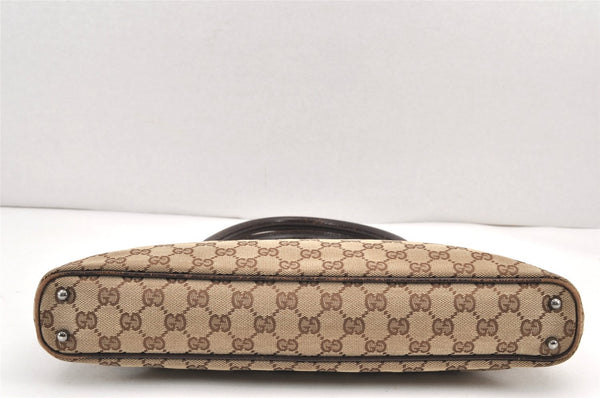 Authentic GUCCI Vintage Shoulder Tote Bag GG Canvas Leather 113015 Brown 2001K