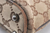 Authentic GUCCI Vintage Shoulder Tote Bag GG Canvas Leather 113015 Brown 2001K