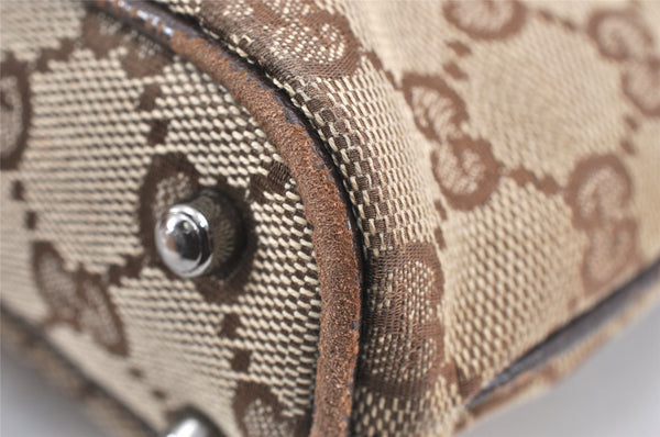 Authentic GUCCI Vintage Shoulder Tote Bag GG Canvas Leather 113015 Brown 2001K
