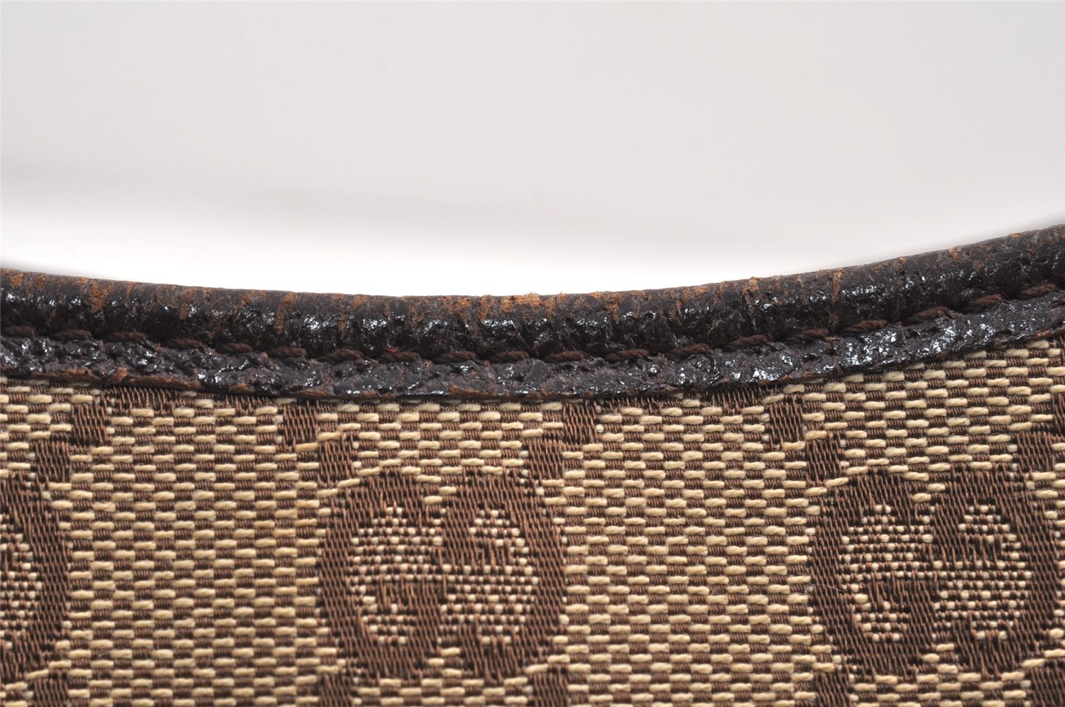 Authentic GUCCI Vintage Shoulder Tote Bag GG Canvas Leather 113015 Brown 2001K