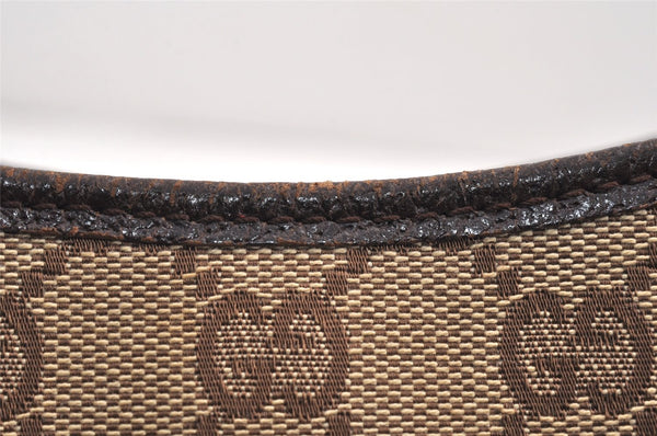 Authentic GUCCI Vintage Shoulder Tote Bag GG Canvas Leather 113015 Brown 2001K