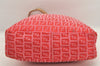 Authentic FENDI Vintage Zucchino Hand Tote Bag Purse Canvas Leather Pink 2002K