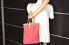 Authentic FENDI Vintage Zucchino Hand Tote Bag Purse Canvas Leather Pink 2002K