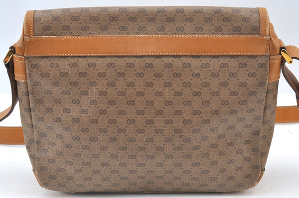 Authentic GUCCI Micro GG PVC Leather Shoulder Cross Body Bag Purse Brown 2003H