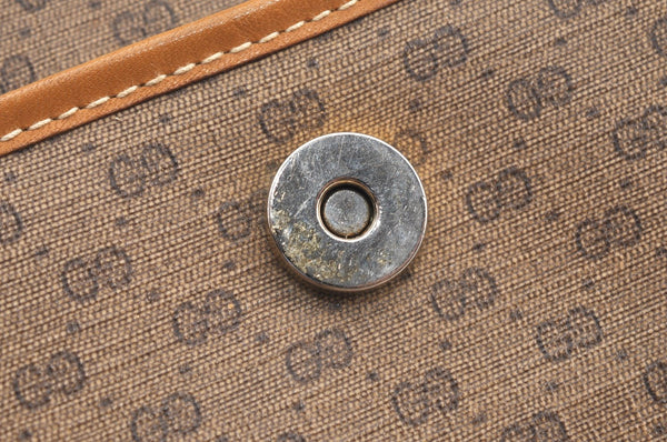 Authentic GUCCI Micro GG PVC Leather Shoulder Cross Body Bag Purse Brown 2003H