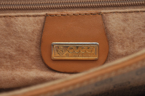 Authentic GUCCI Micro GG PVC Leather Shoulder Cross Body Bag Purse Brown 2003H