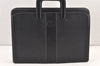 Authentic Burberrys Vintage Leather Business BriefCase Hand Bag Black 2003K