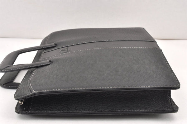 Authentic Burberrys Vintage Leather Business BriefCase Hand Bag Black 2003K