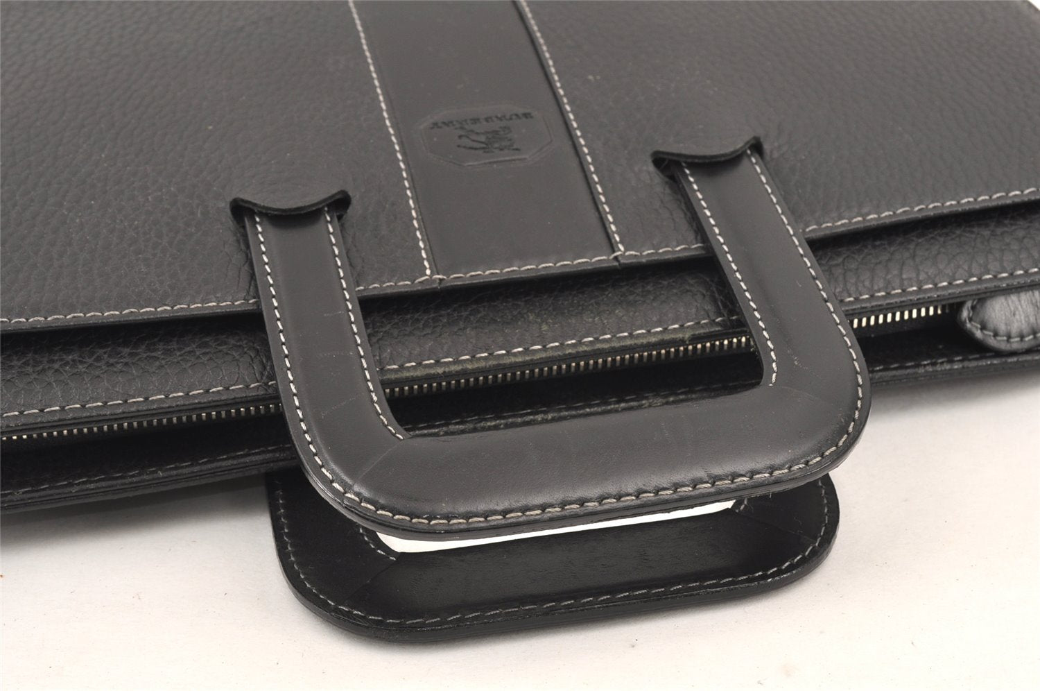 Authentic Burberrys Vintage Leather Business BriefCase Hand Bag Black 2003K
