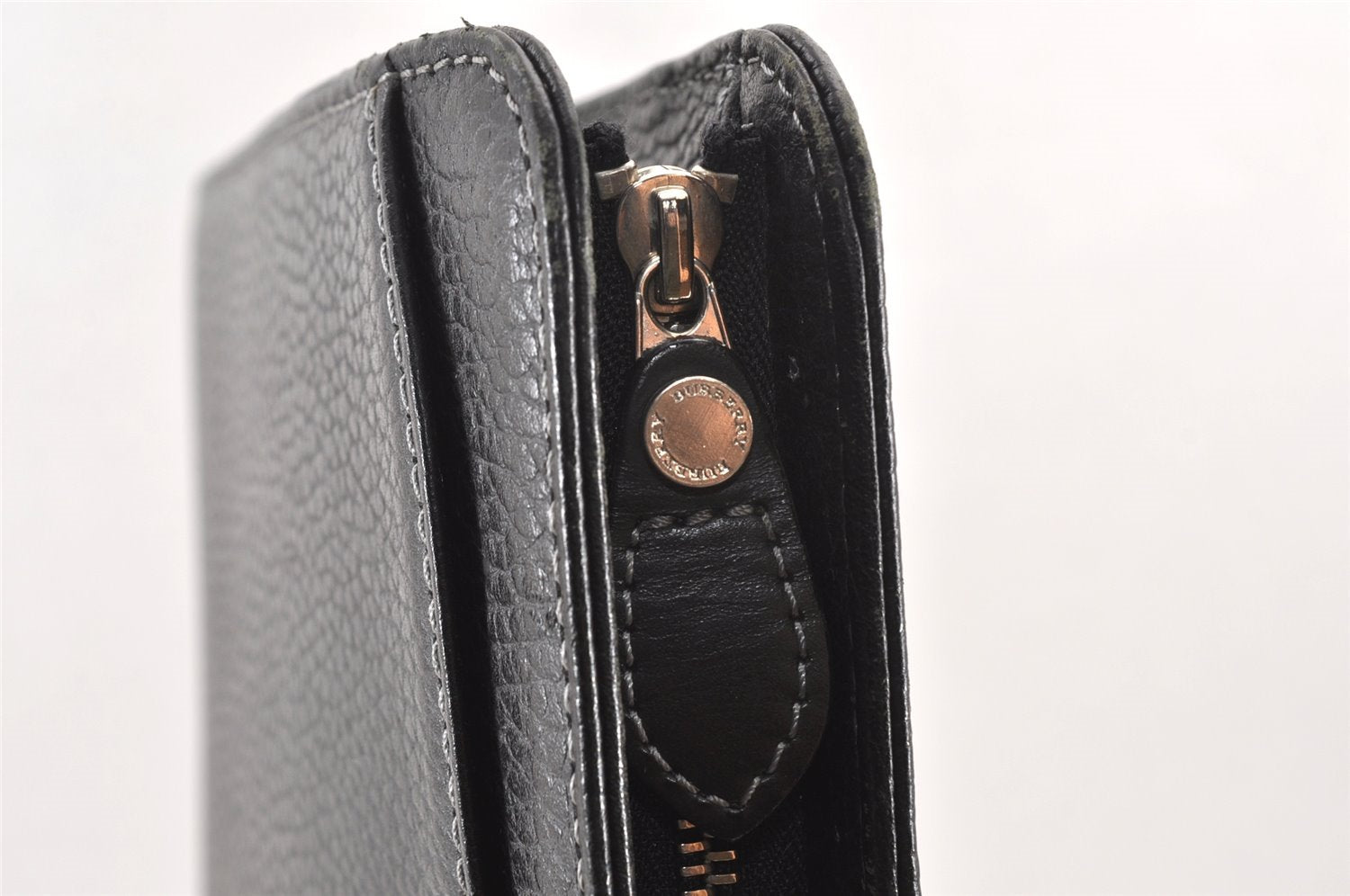 Authentic Burberrys Vintage Leather Business BriefCase Hand Bag Black 2003K