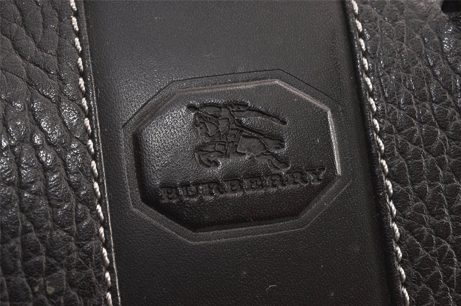 Authentic Burberrys Vintage Leather Business BriefCase Hand Bag Black 2003K