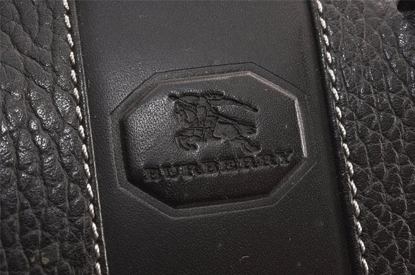 Authentic Burberrys Vintage Leather Business BriefCase Hand Bag Black 2003K