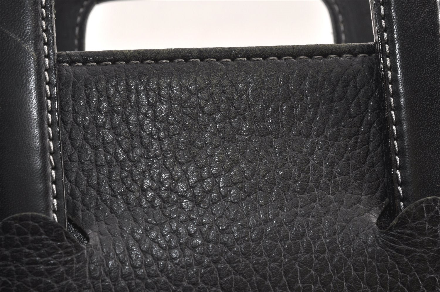 Authentic Burberrys Vintage Leather Business BriefCase Hand Bag Black 2003K