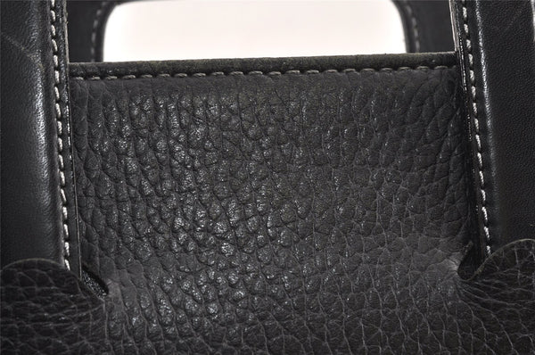 Authentic Burberrys Vintage Leather Business BriefCase Hand Bag Black 2003K