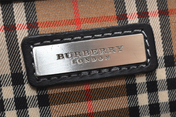 Authentic Burberrys Vintage Leather Business BriefCase Hand Bag Black 2003K