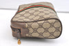 Authentic GUCCI Web Sherry Line Clutch Hand Bag Purse GG PVC Leather Brown 2004K