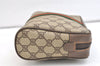 Authentic GUCCI Web Sherry Line Clutch Hand Bag Purse GG PVC Leather Brown 2004K