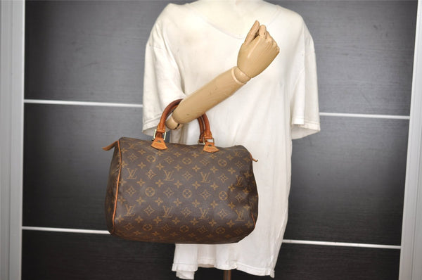 Authentic Louis Vuitton Monogram Speedy 30 Hand Boston Bag M41526 LV Junk 2007I