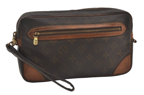 Authentic Louis Vuitton Monogram Marly Dragonne GM M51825 Clutch Hand Bag 2007J