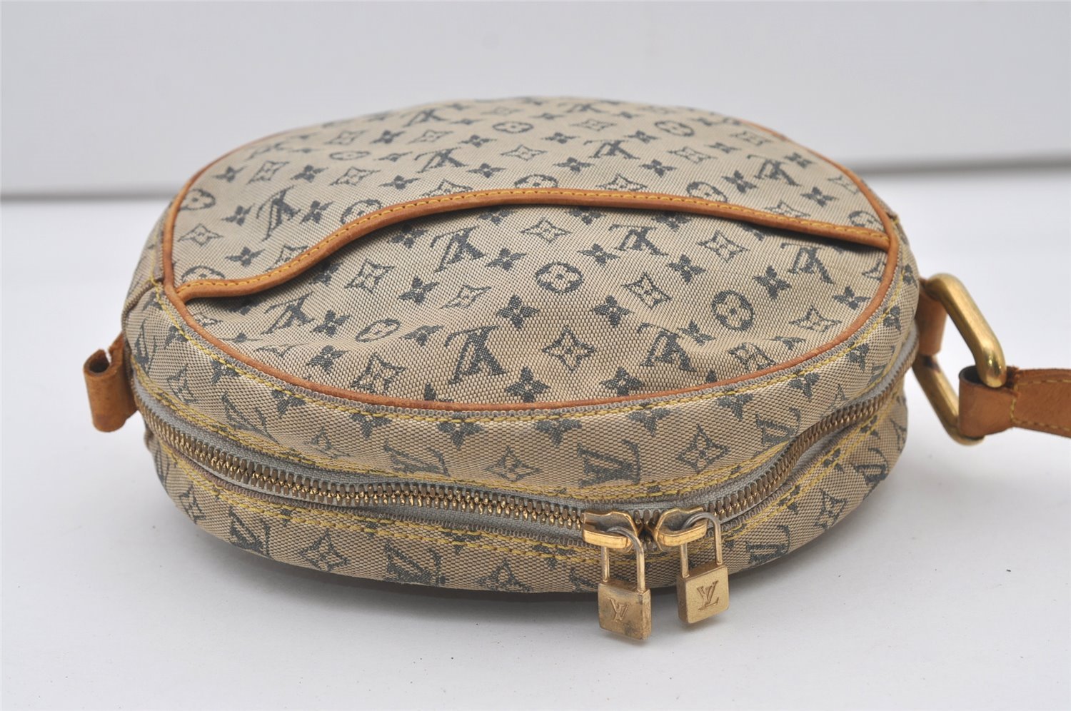 Auth Louis Vuitton Monogram Mini Jeanne GM Shoulder Bag M92000 Blue Junk 2010J