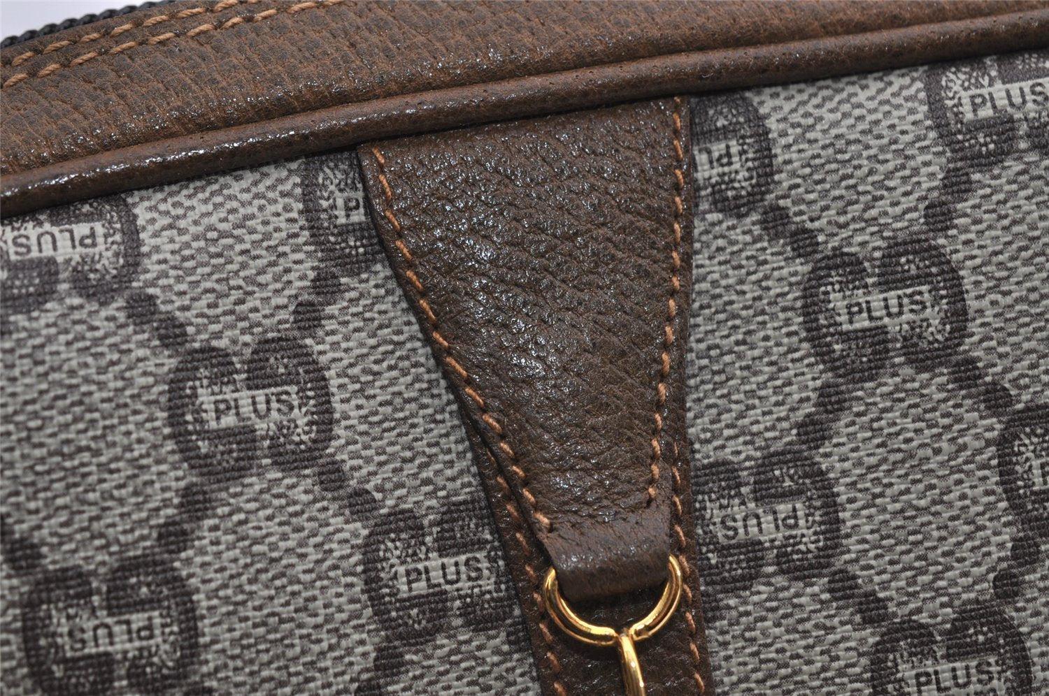 Authentic GUCCI GG Plus Shoulder Cross Body Bag PVC Leather Brown Junk 2011I