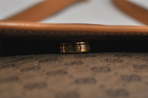 Authentic GUCCI Micro GG PVC Leather Shoulder Cross Body Bag Purse Brown 2011K