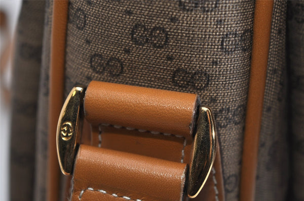 Authentic GUCCI Micro GG PVC Leather Shoulder Cross Body Bag Purse Brown 2011K