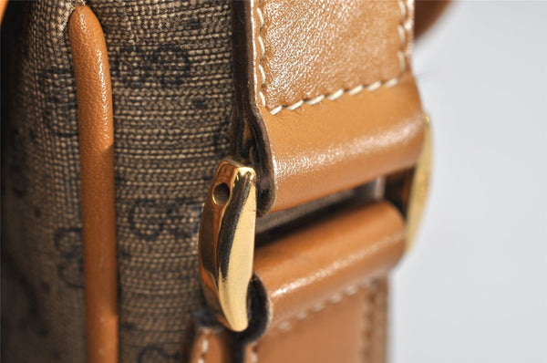Authentic GUCCI Micro GG PVC Leather Shoulder Cross Body Bag Purse Brown 2011K