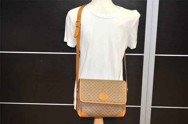 Authentic GUCCI Micro GG PVC Leather Shoulder Cross Body Bag Purse Brown 2011K