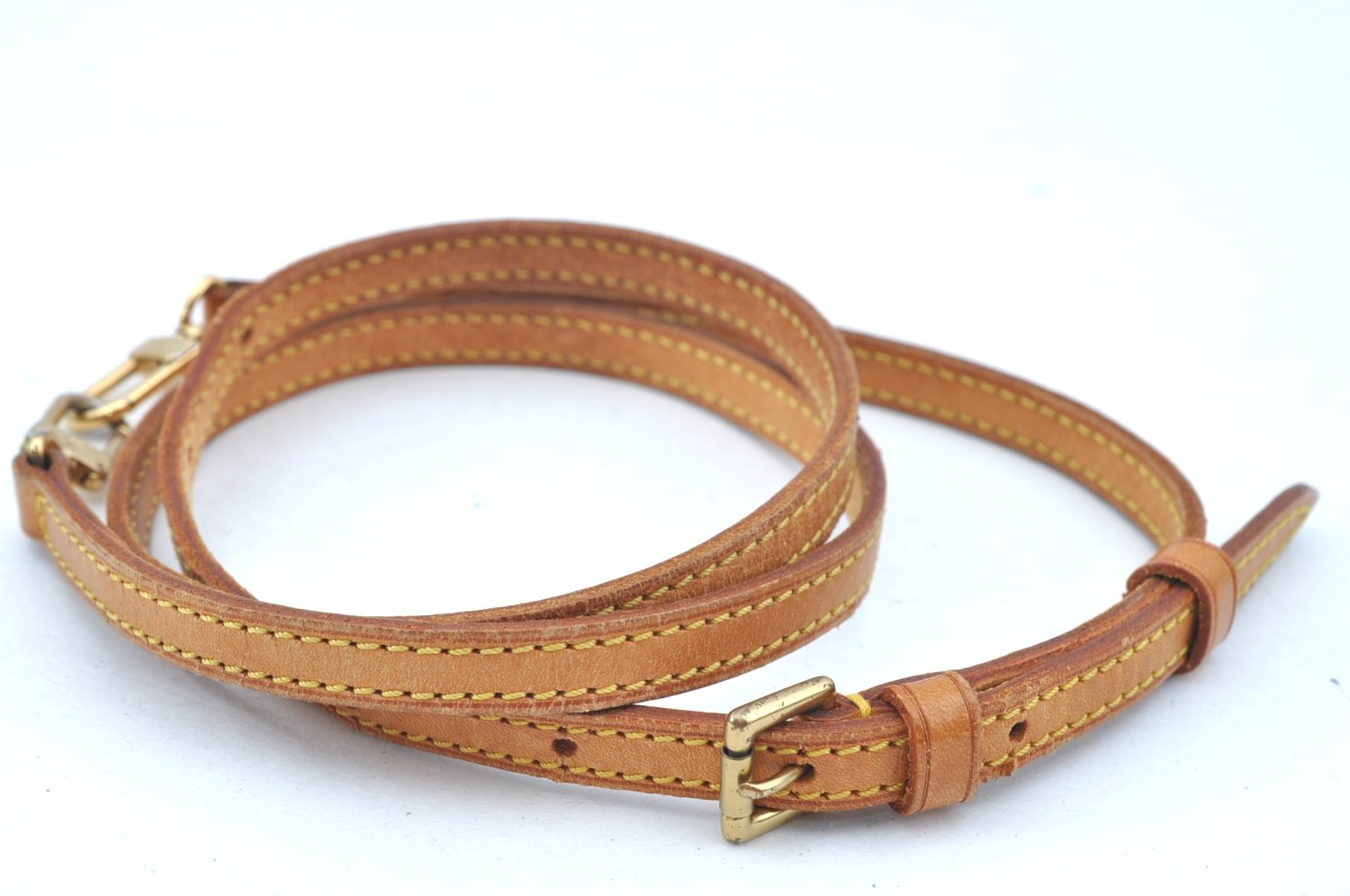 Authentic Louis Vuitton Leather Shoulder Strap Beige 39