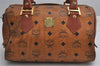 Authentic MCM Vintage Visetos Leather 2Way Shoulder Hand Bag Purse Brown 2015K