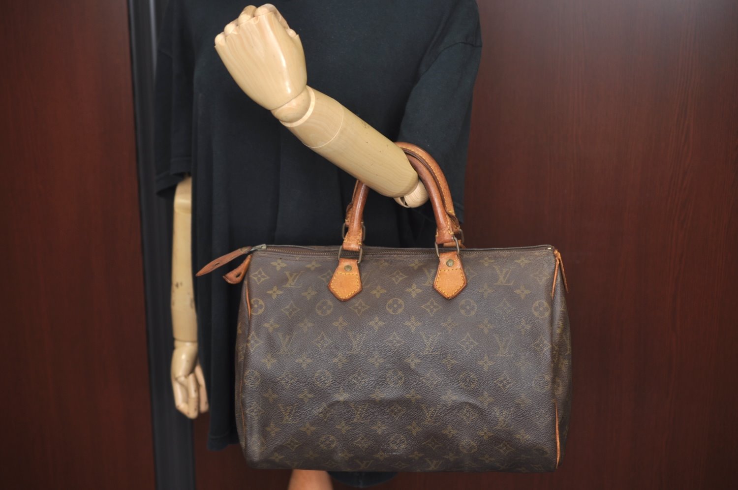 Authentic Louis Vuitton Monogram Speedy 35 Hand Boston Bag Old Model LV 2016J