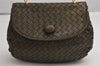 Authentic BOTTEGA VENETA Intrecciato Leather Hand Bag Khaki Green Junk 2022K