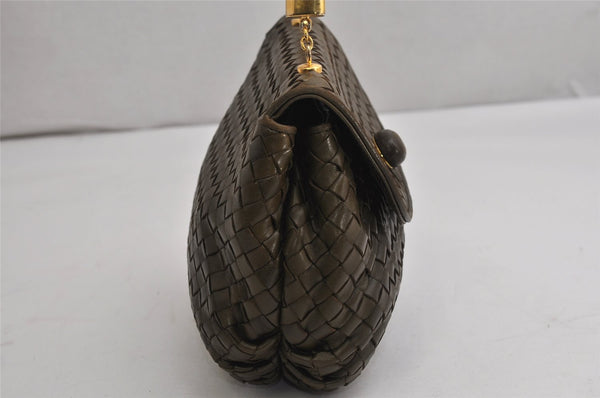 Authentic BOTTEGA VENETA Intrecciato Leather Hand Bag Khaki Green Junk 2022K