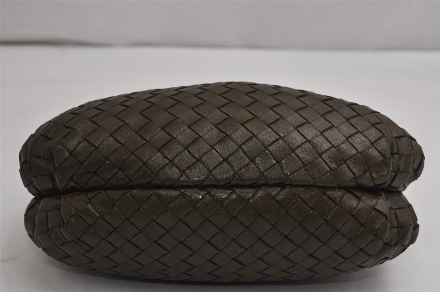 Authentic BOTTEGA VENETA Intrecciato Leather Hand Bag Khaki Green Junk 2022K