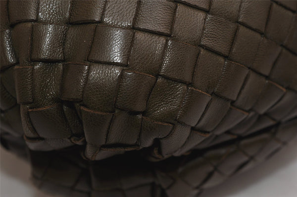 Authentic BOTTEGA VENETA Intrecciato Leather Hand Bag Khaki Green Junk 2022K