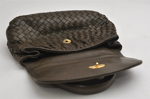 Authentic BOTTEGA VENETA Intrecciato Leather Hand Bag Khaki Green Junk 2022K