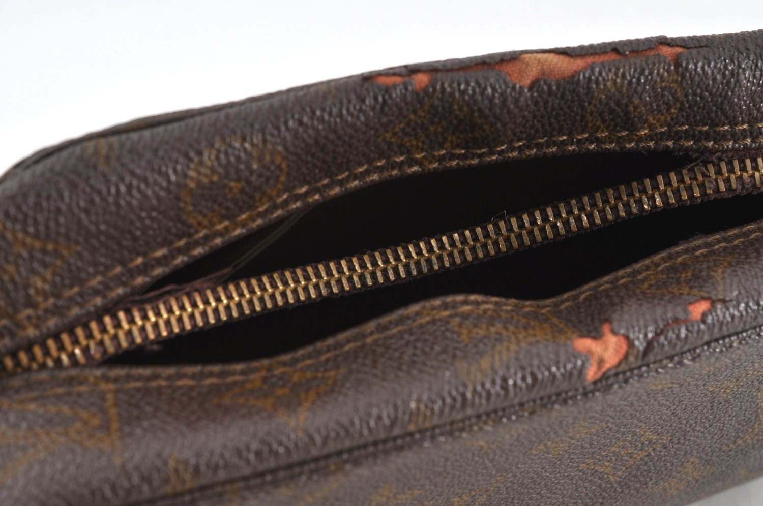 Auth Louis Vuitton Monogram Trousse Toilette 28 Clutch Bag Old Model Junk 2024J