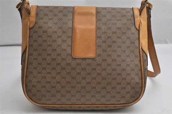 Authentic GUCCI Micro GG PVC Leather Shoulder Cross Body Bag Brown Junk 2026K